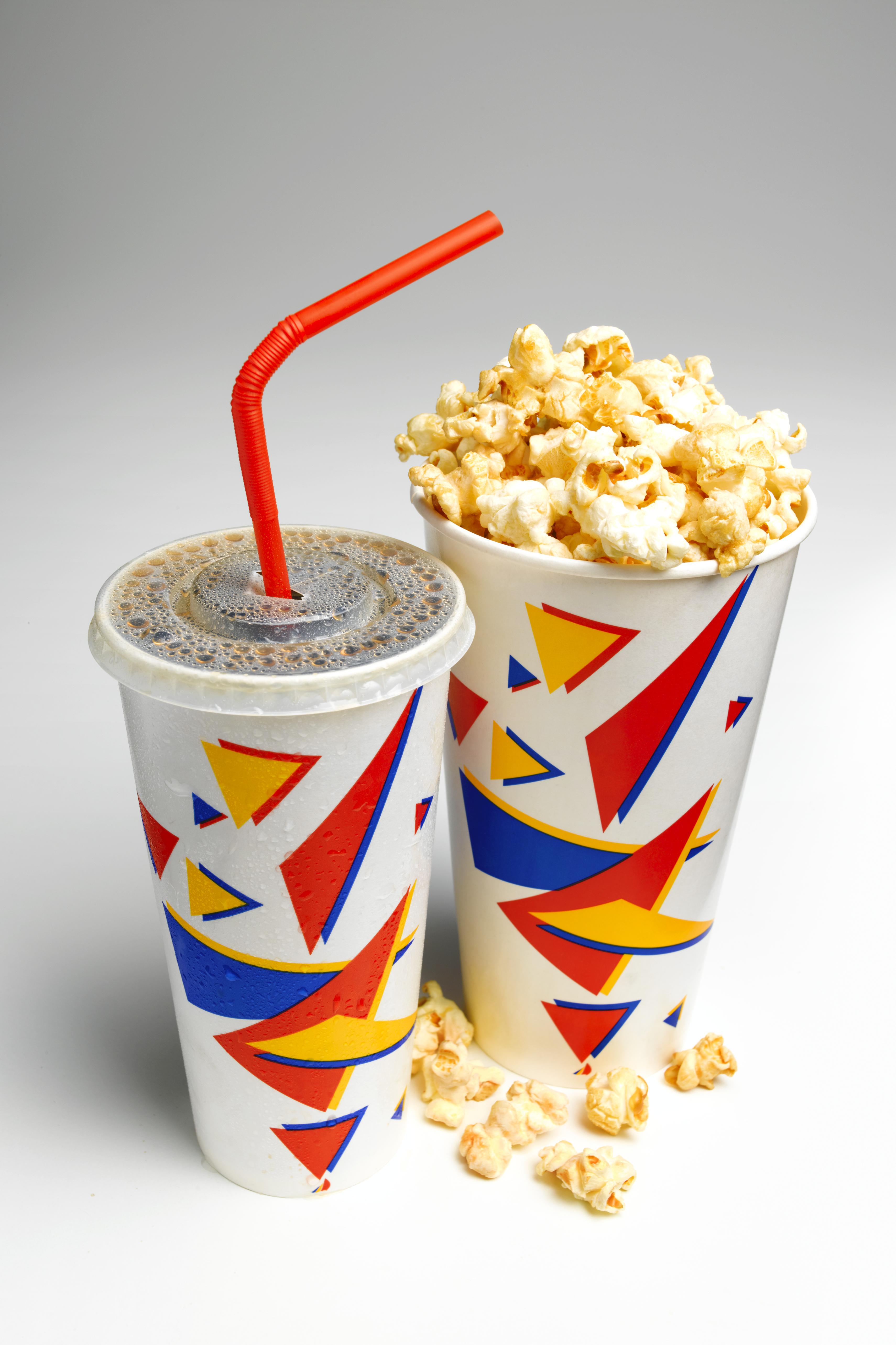 Soda and popcorn
