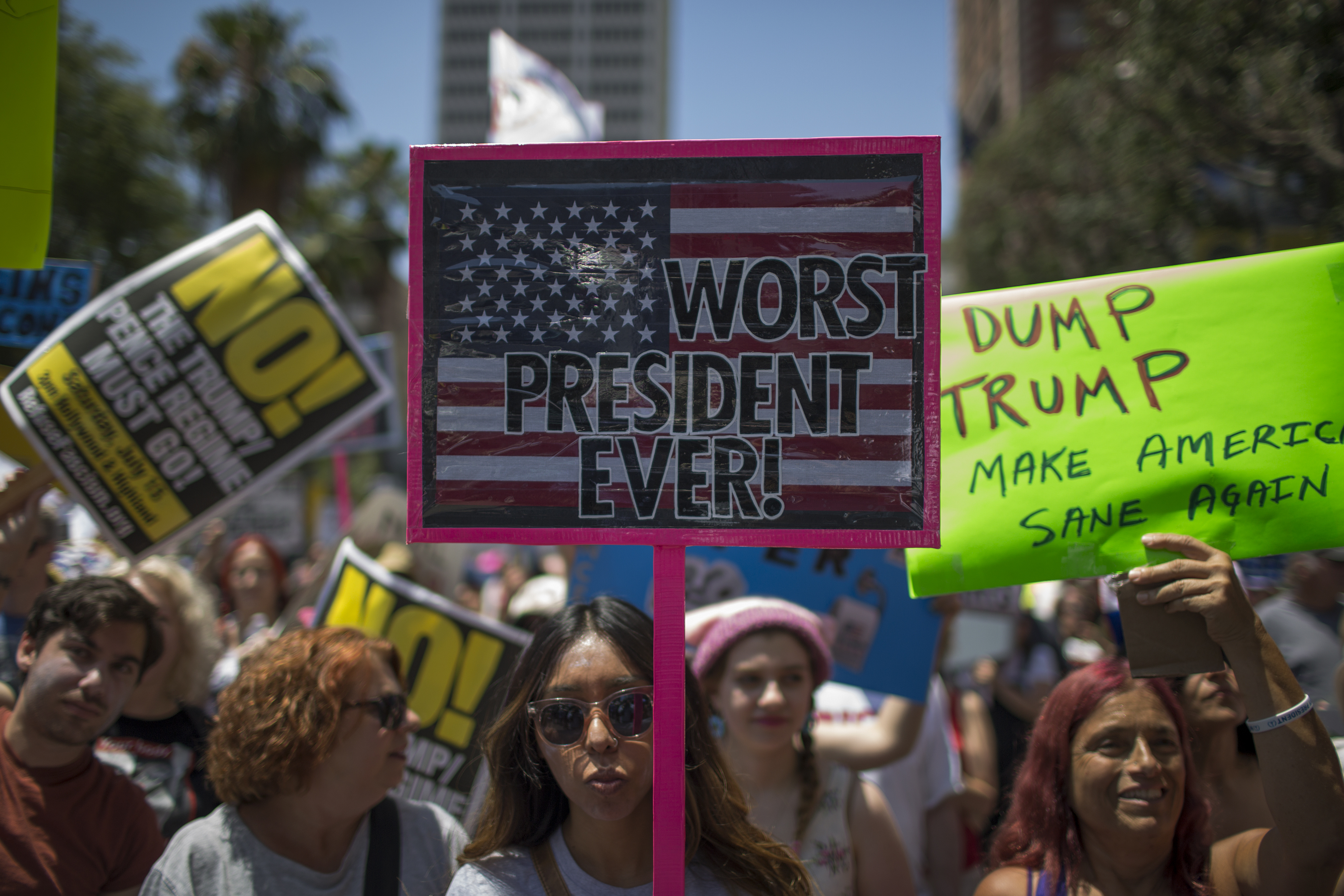 Thousands Participate In 'Impeachment March' Against Trump In LA