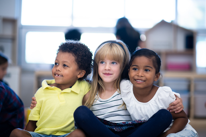 Multi-Ethnic Group of Kindergarten Children Portrait stock photo