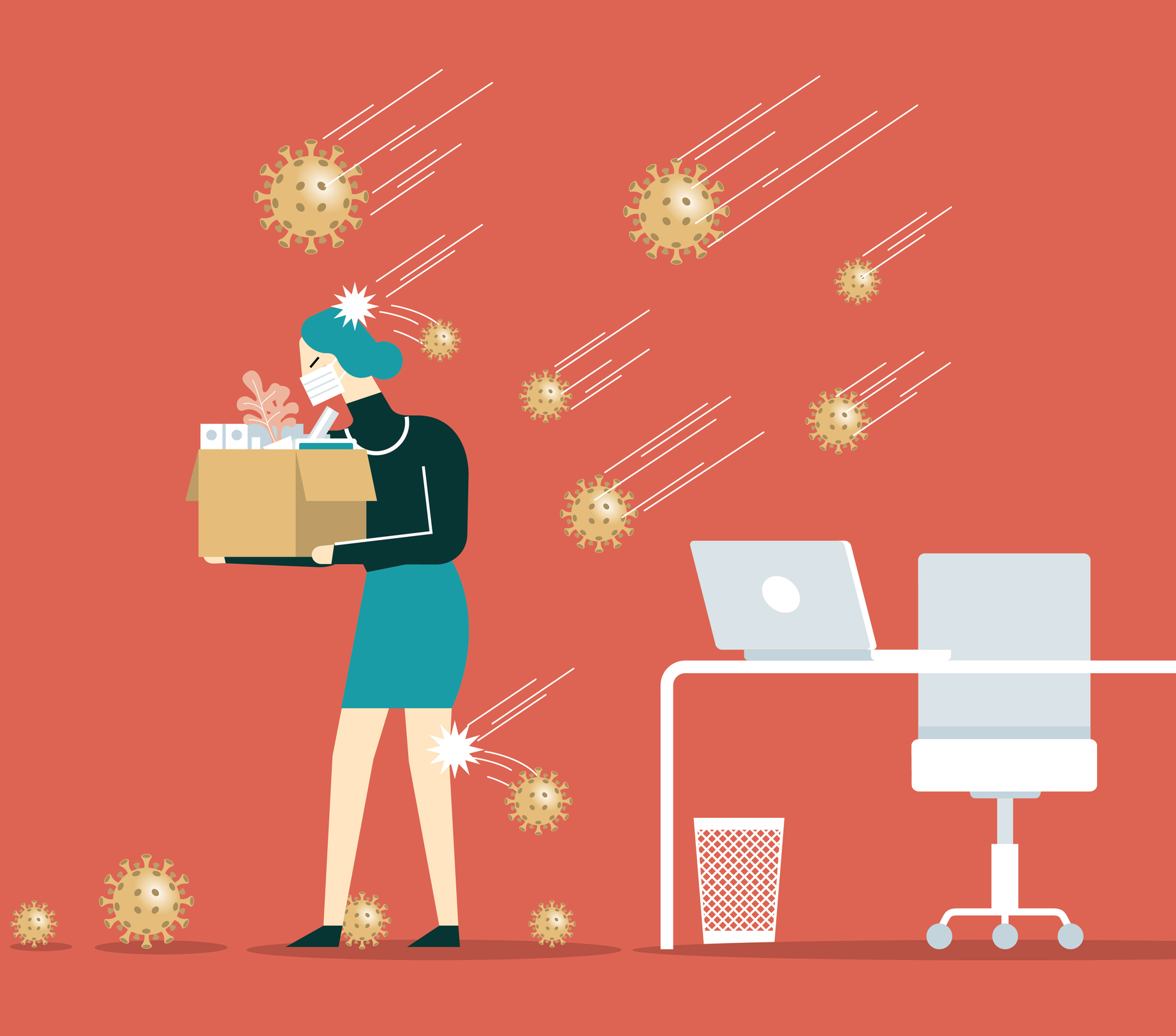 Unemployment, jobless from COVID-19 - Businesswoman