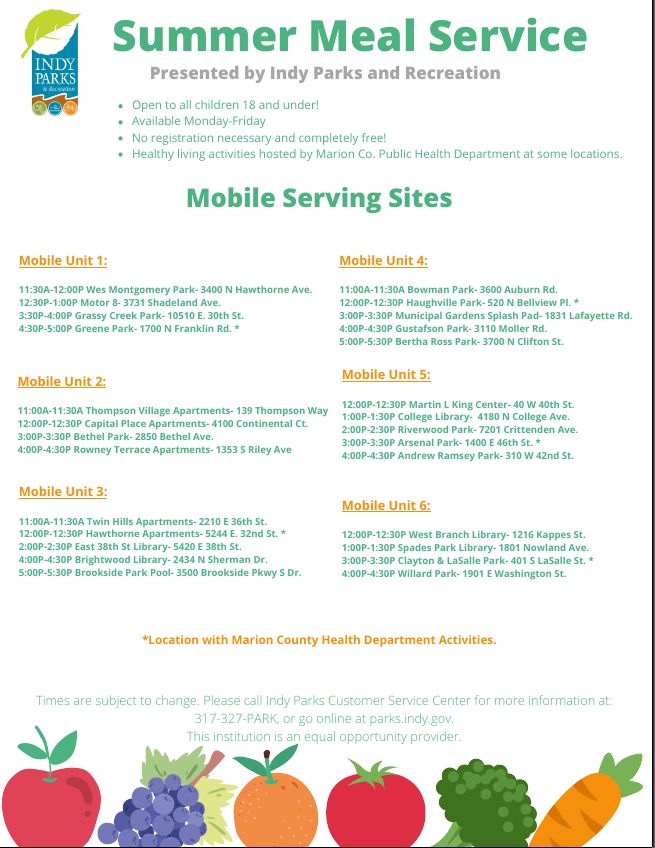 Summer Meal Service English 1