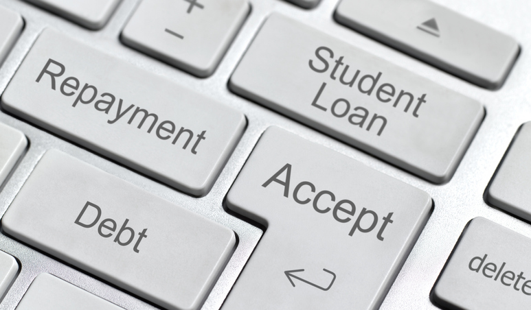 Student loan computer keyboard
