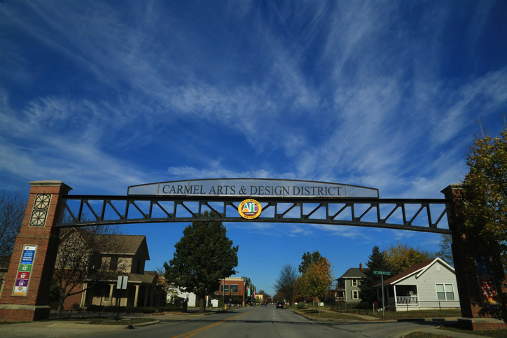 Carmel Indiana Arts and Design District sign
