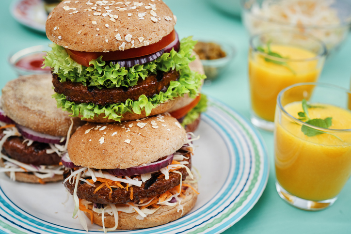 Vegan Burger Tomato and Lettuce