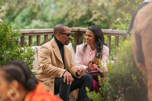 Eddie Murphy as Akbar and Nia Long as Fatima in You People.