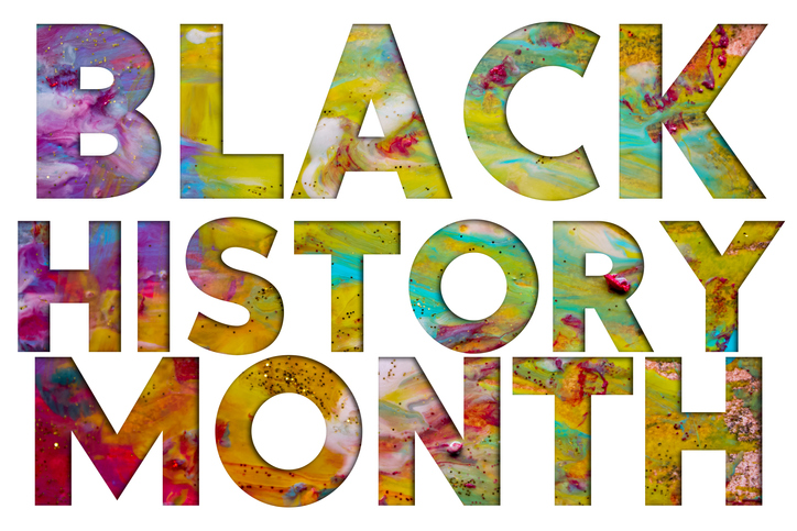 Abstract Natural Luxury art, fluid painting with Black History Month text, alcohol ink technique. Image incorporates the swirls of marble granite.